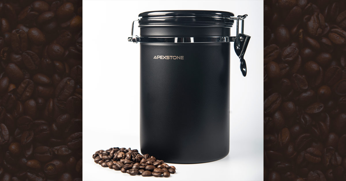 Apexstone Coffee Storage Can - Black - Woodsman Coffee Company