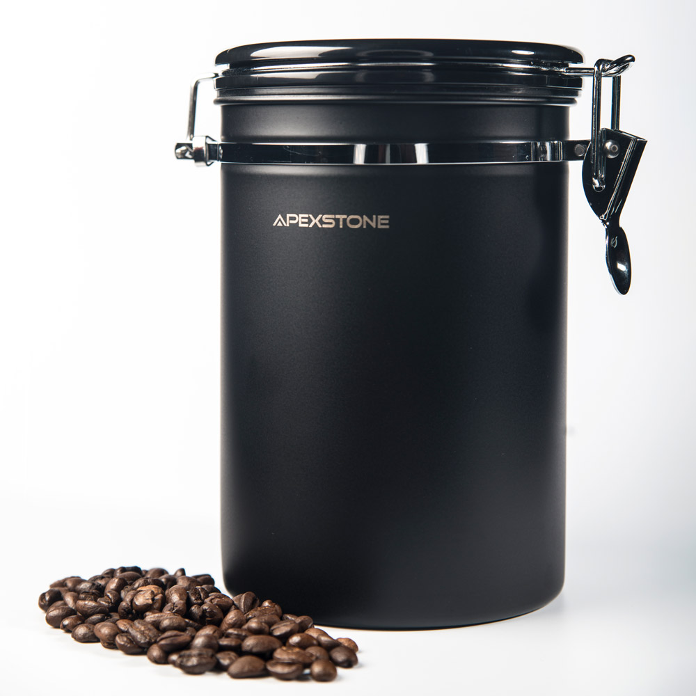 Apexstone Coffee Storage Can - Black - Woodsman Coffee Company