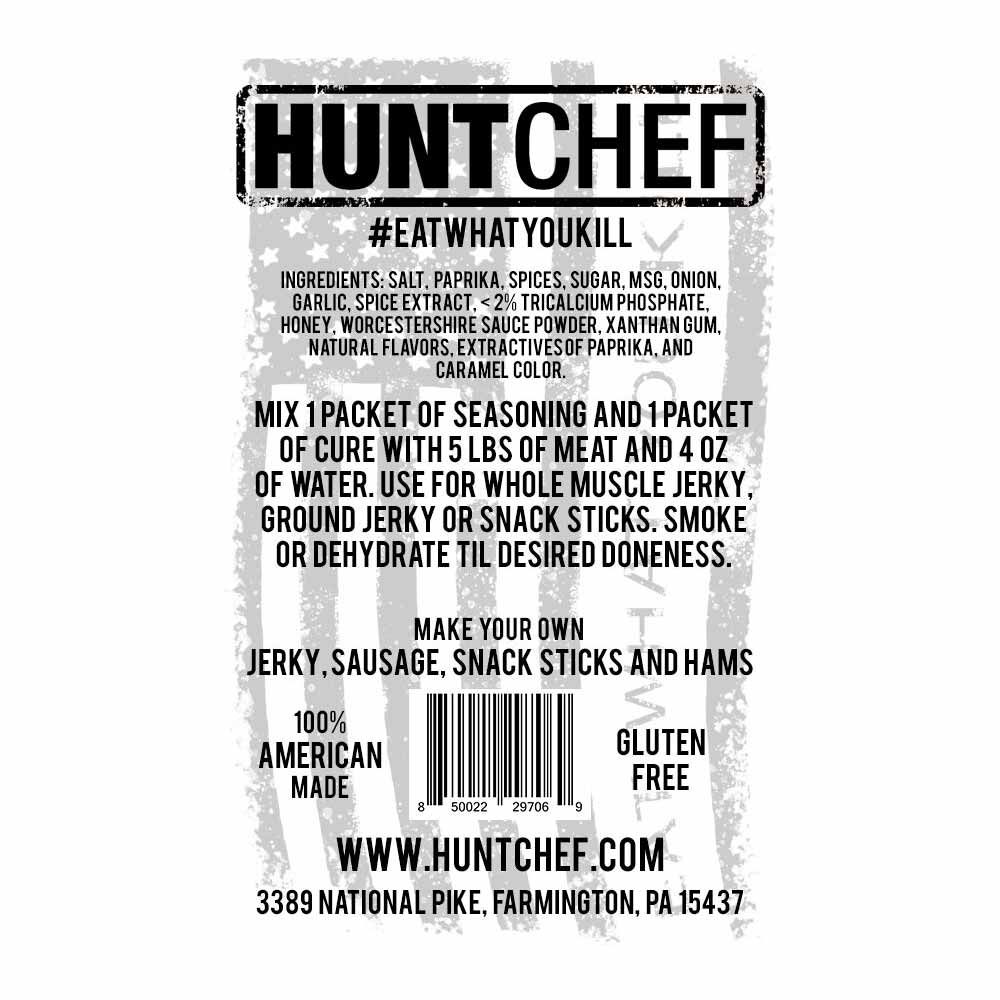 HuntChef's Bucked Up BBQ - Wild Game Jerky Kit Label