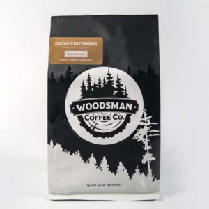 Woodsman Coffee Company Decaf Columbian Medium Dark Coffee