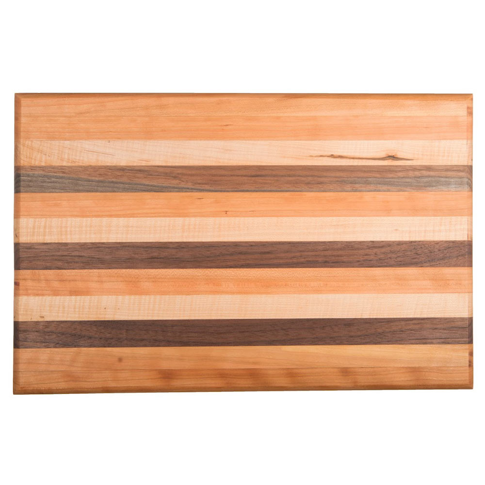 Hand Crafted Cutting Board - Walnut, Curly Maple, and Cherry