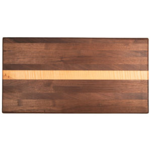 Hand Crafted Cutting Board - Walnut with Curly Maple Strip